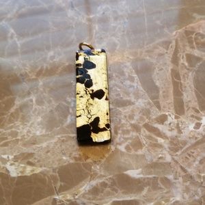 Italian Murano black and gold pendant